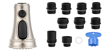 pull down faucet head replacement with 9 connectors