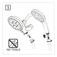 3-in-1 High Pressure Shower Head Rainfall Combo