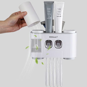 toothpaste dispenser and toothbrush holder